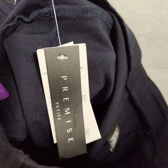 Premise Navy Blue Pencil Straight Skirt Women Petite Size PS Back Slit NEW - Picture 7 of 10